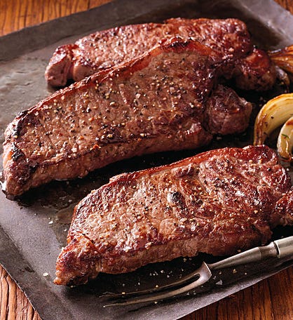 New York Strip Steaks - Eight 8-Ounce USDA Choice